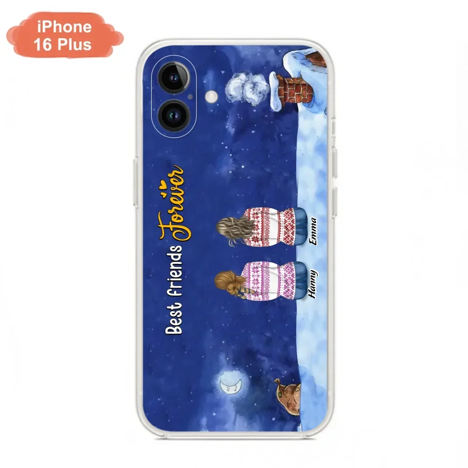 Personalized Christmas Sisters Phone Case - Christmas Gift Idea For Friends/Sisters - Up to 12 People - Best Friends Forever - Case For iPhone And Samsung