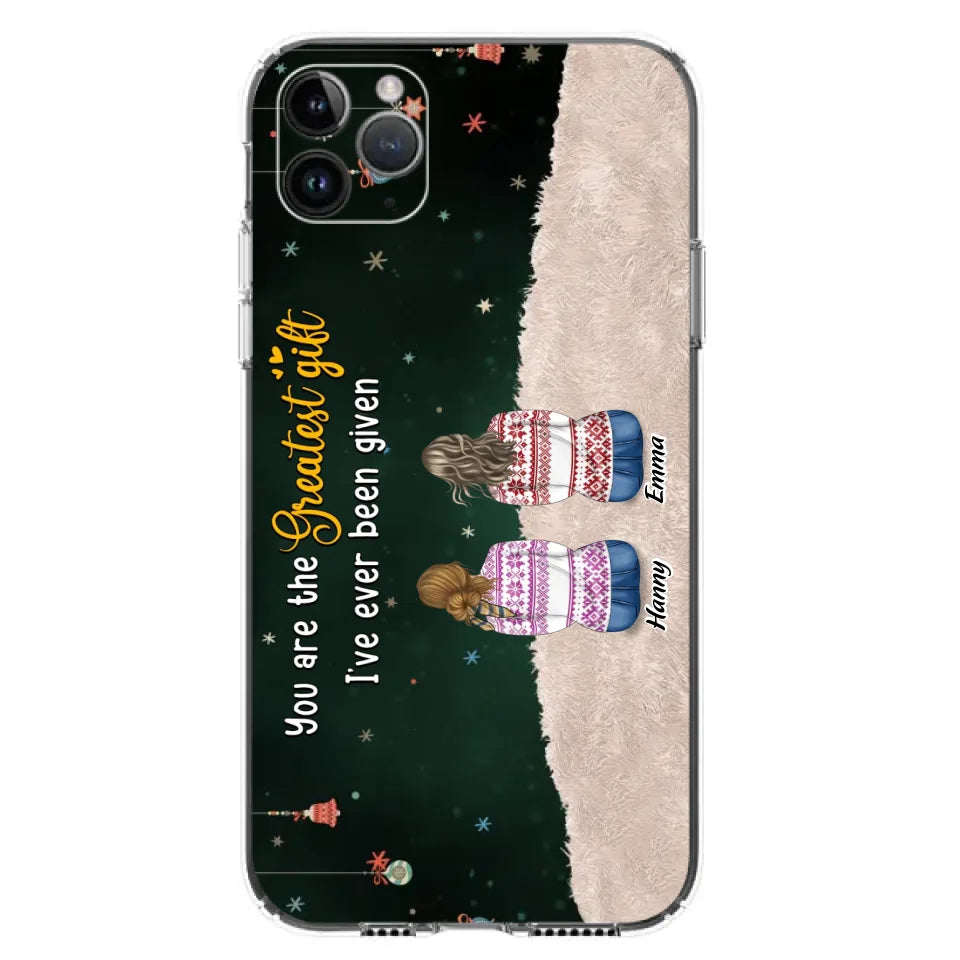 Personalized Christmas Friends Phone Case - Christmas Gift Idea For Friends/Sisters - Up to 12 People - You Are The Greatest Gift I've Ever Been Given - Case For iPhone And Samsung