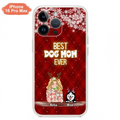 Personalized Christmas Dog Mom Phone Case - Up to 5 Dogs - Christmas Gift Idea For Dog Mom/Dog Lover - Best Dog Mom Ever - Case For iPhone And Samsung