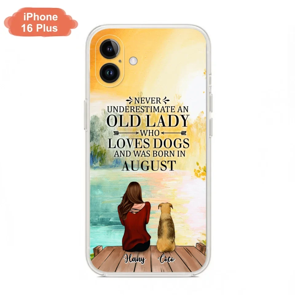 Custom Personalized Old Lady And Dog Phone Case - Woman With Upto 5 Dogs - Best Gift For Dog Lover - Case For iPhone And Samsung