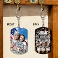 Personalized Veteran Photo Aluminium Keychain - Gift Idea For Veteran - Home Is Where The Marine Corps Send Us