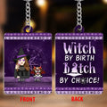 Personalized Halloween Pets Witch Acrylic Keychain - Up to 3 Dogs/Cats - Halloween Gift Idea For Dog/Cat Lovers - Witch By Nature Bitch By Choice