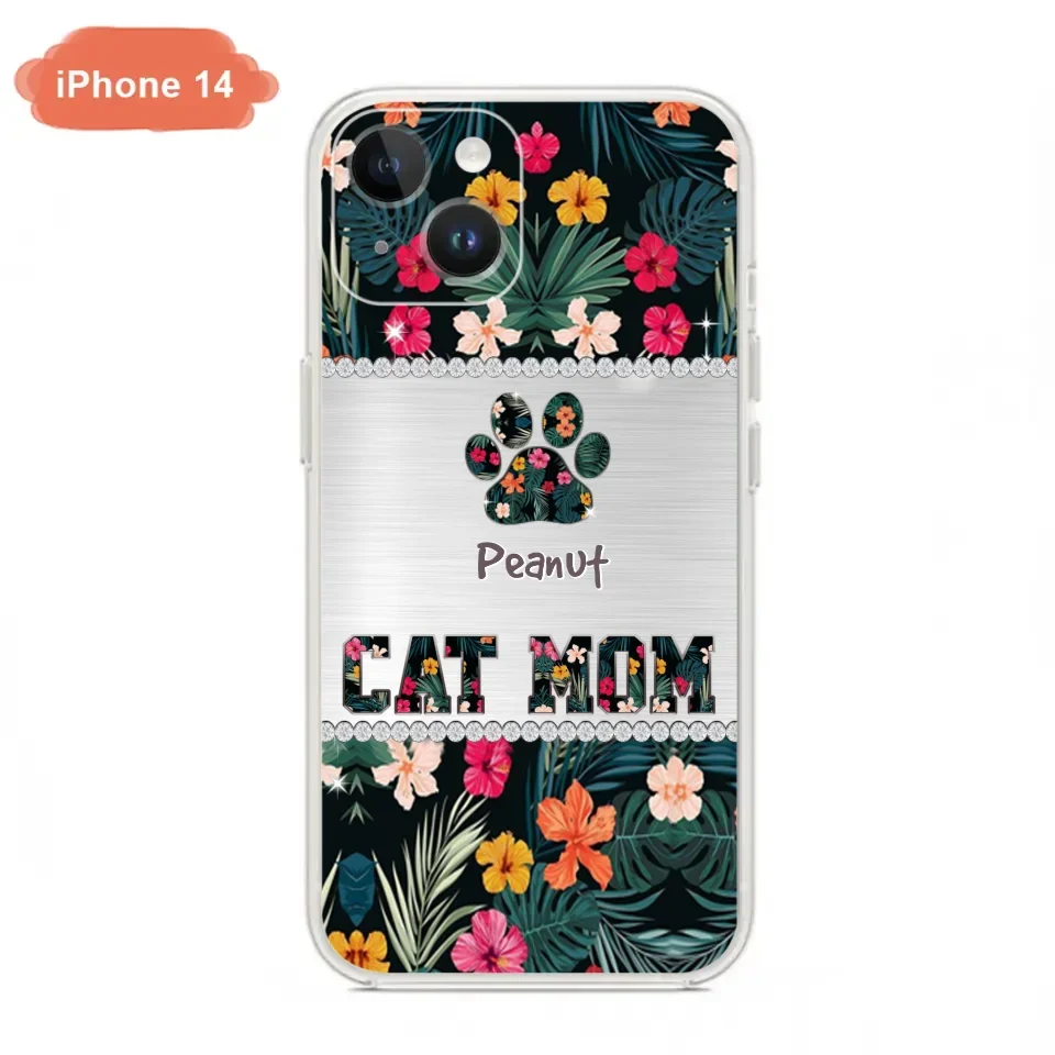 Personalized Custom Phone Case Cat Mom Met Pattern - Gifts Idea For Cat Lover - Cat Mom - Case For Iphone & Samsung