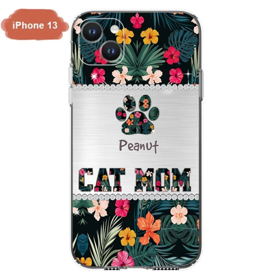 Personalized Custom Phone Case Cat Mom Met Pattern - Gifts Idea For Cat Lover - Cat Mom - Case For Iphone & Samsung