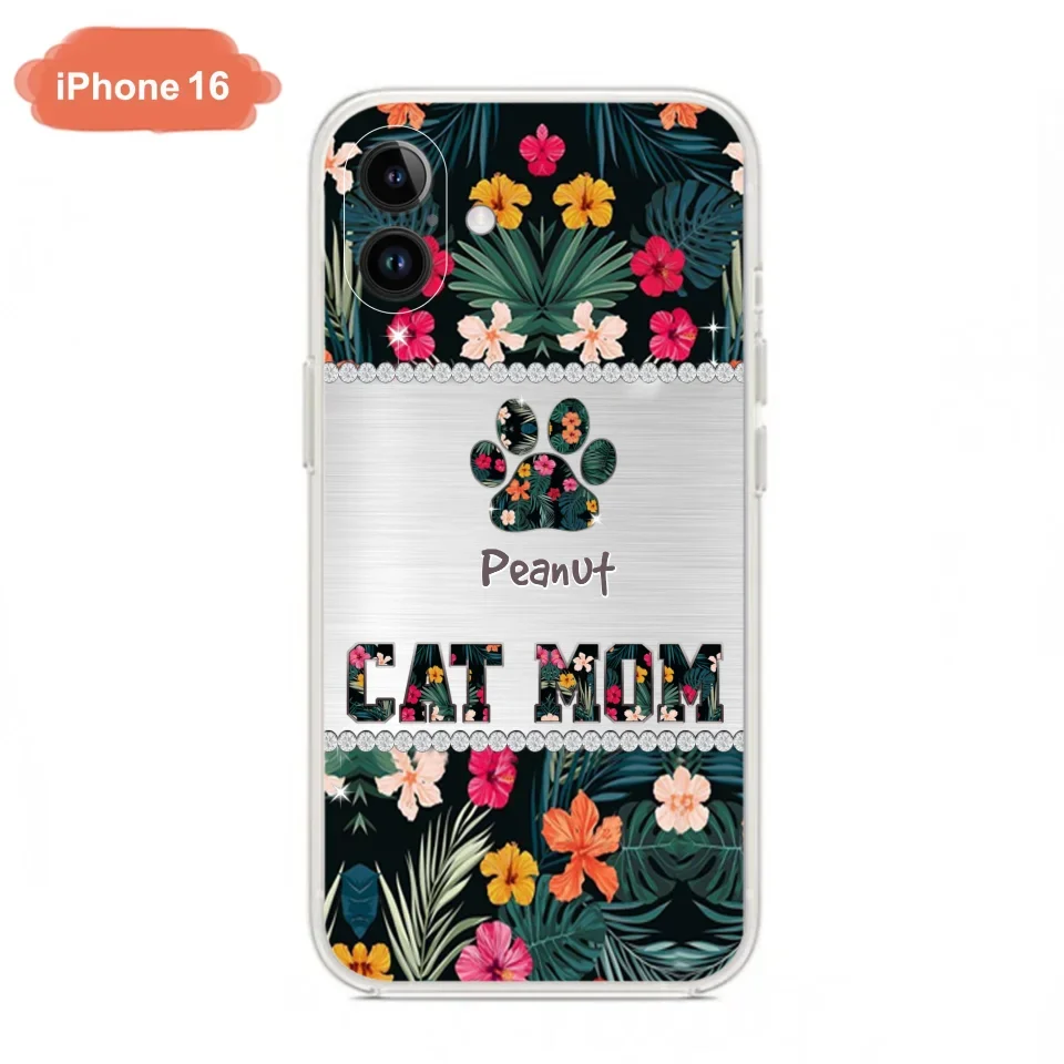 Personalized Custom Phone Case Cat Mom Met Pattern - Gifts Idea For Cat Lover - Cat Mom - Case For Iphone & Samsung