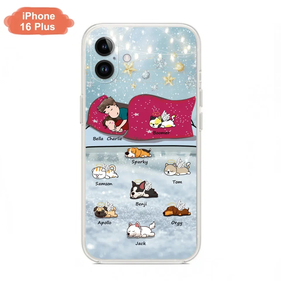 Custom Personalized Couple With Pet Phone Case - Upto 8 Pets - Best Gift For Dog/ Cat Lover - Case For Iphone And Samsung