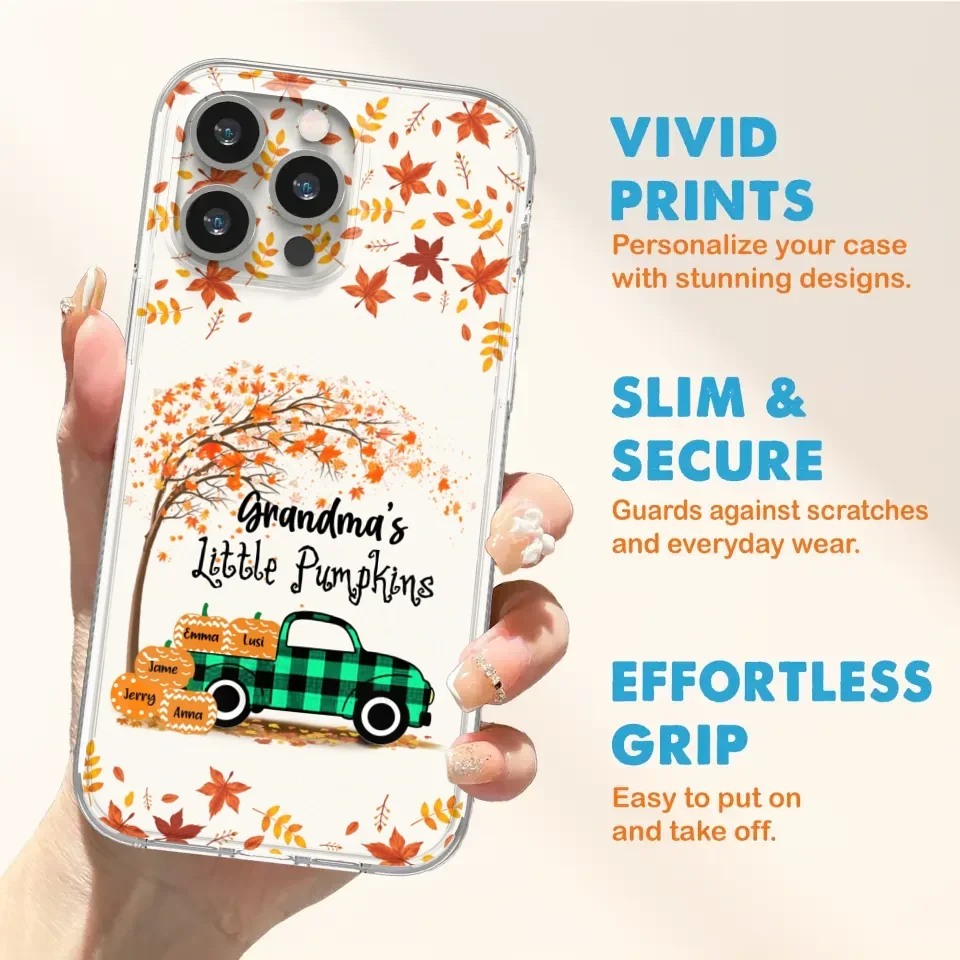 Custom Personalized Autumn Grandma's Pumpkins Phone Case - Gift For Grandma - Grandma's Little Pumpkins - Case For iPhone And Samsung
