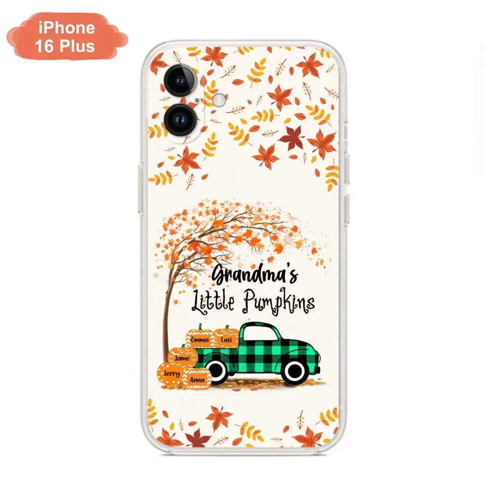 Custom Personalized Autumn Grandma's Pumpkins Phone Case - Gift For Grandma - Grandma's Little Pumpkins - Case For iPhone And Samsung