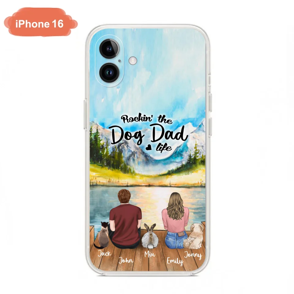 Custom Personalized Pet Couple Phone Case - Couple With Upto 3 Pets - Case For iPhone And Samsung