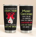 Personalized Stepdad Tumbler - Christmas Gift Idea For Stepdad - Merry Christmas From The Kid You Inherited When You Started Shacking Up With My Mom