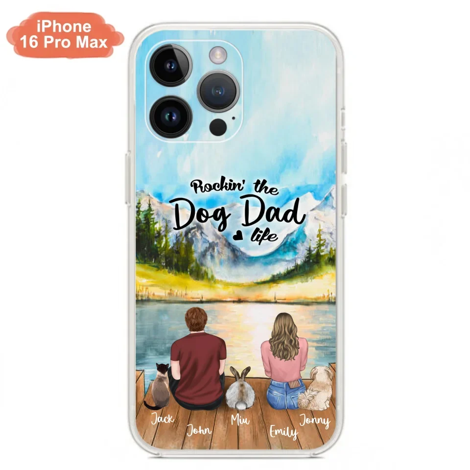 Custom Personalized Pet Couple Phone Case - Couple With Upto 3 Pets - Case For iPhone And Samsung