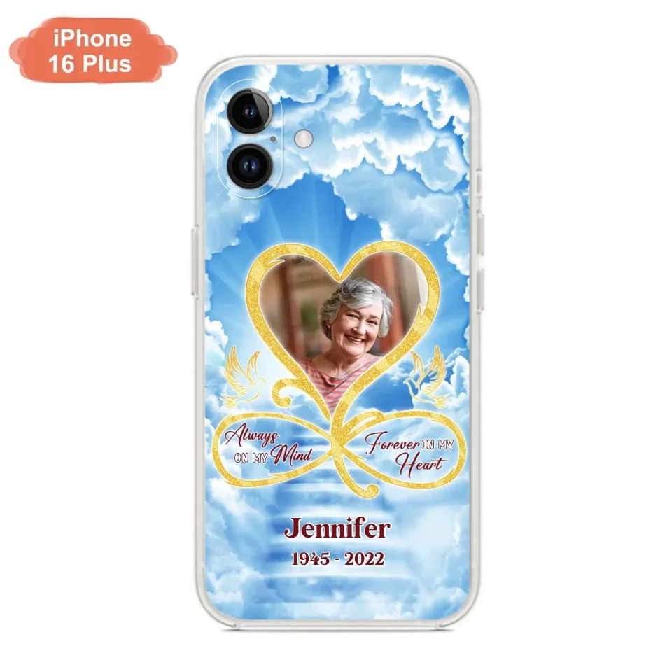 Custom Personalized Memorial Photo Phone Case - Memorial Gift Idea For Mother's Day/Father's Day - Always On My Mind Forever In My Heart - Case for iPhone/Samsung