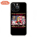 Custom Personalized Dog Mom Phone Case - Upto 5 Dogs - Gift Idea For Mother's Day/ Dog Lover - Never Underestimate A Dog Mom With A Military Background - Case For iPhone And Samsung