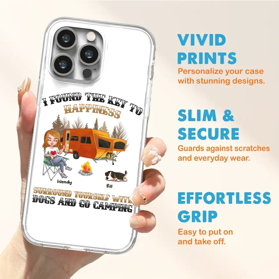 Custom Personalized Dog Camping Queen Phone Case - Gift Idea For Camping Lovers/Friends/ Dog Mom - Upto 5 Dogs - Case For iPhone And Samsung