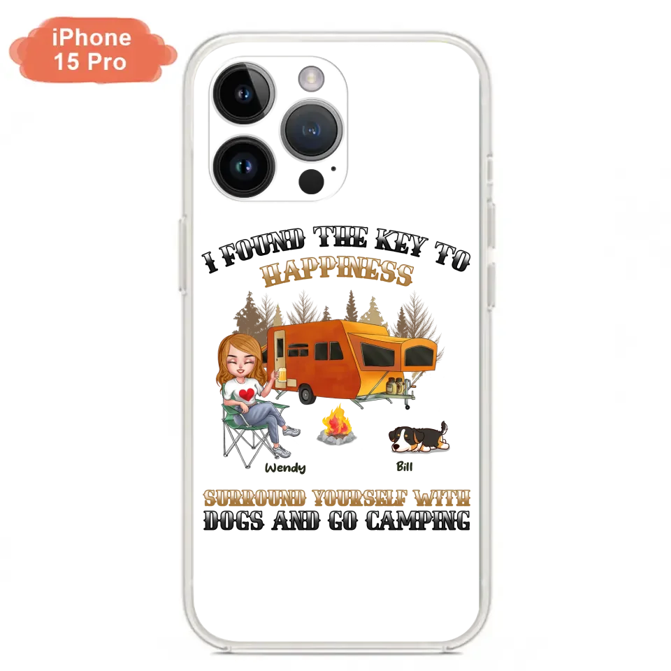 Custom Personalized Dog Camping Queen Phone Case - Gift Idea For Camping Lovers/Friends/ Dog Mom - Upto 5 Dogs - Case For iPhone And Samsung