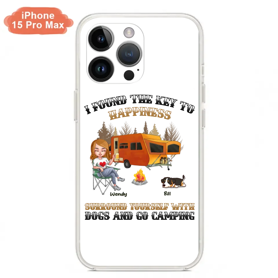 Custom Personalized Dog Camping Queen Phone Case - Gift Idea For Camping Lovers/Friends/ Dog Mom - Upto 5 Dogs - Case For iPhone And Samsung