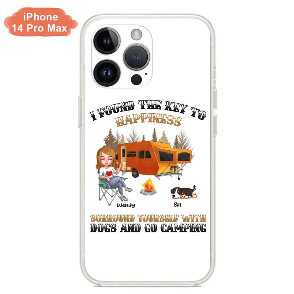 Custom Personalized Dog Camping Queen Phone Case - Gift Idea For Camping Lovers/Friends/ Dog Mom - Upto 5 Dogs - Case For iPhone And Samsung
