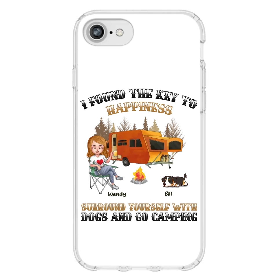 Custom Personalized Dog Camping Queen Phone Case - Gift Idea For Camping Lovers/Friends/ Dog Mom - Upto 5 Dogs - Case For iPhone And Samsung