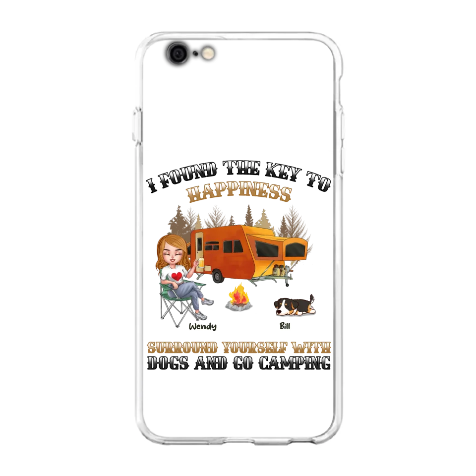 Custom Personalized Dog Camping Queen Phone Case - Gift Idea For Camping Lovers/Friends/ Dog Mom - Upto 5 Dogs - Case For iPhone And Samsung