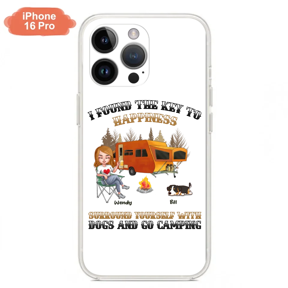 Custom Personalized Dog Camping Queen Phone Case - Gift Idea For Camping Lovers/Friends/ Dog Mom - Upto 5 Dogs - Case For iPhone And Samsung