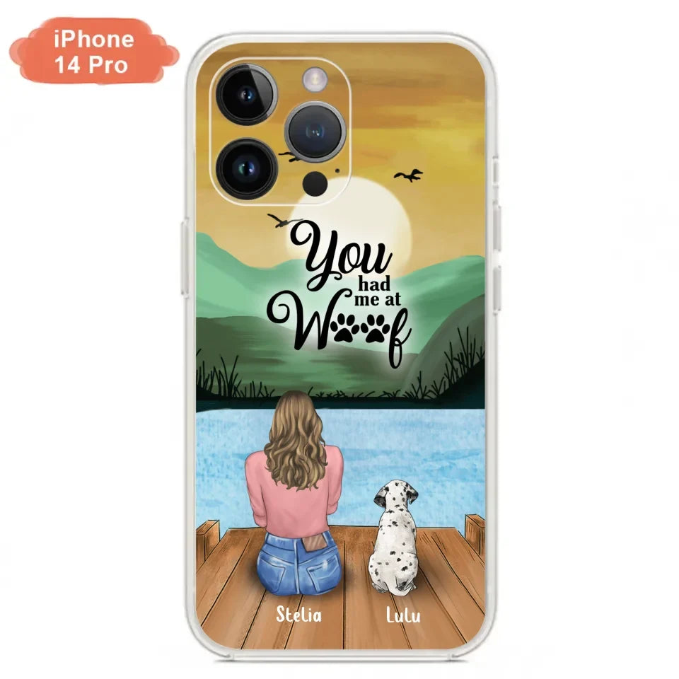 Personalized Dog Mom Phone Case - Gifts For Dog Lover With Up to 4 Dogs - You Had Me At Woof - The New Version for iPhone 16 Series