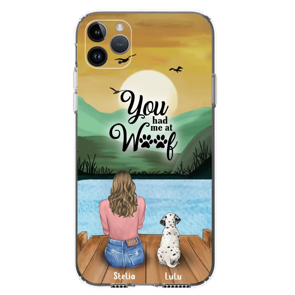 Personalized Dog Mom Phone Case - Gifts For Dog Lover With Up to 4 Dogs - You Had Me At Woof - The New Version for iPhone 16 Series