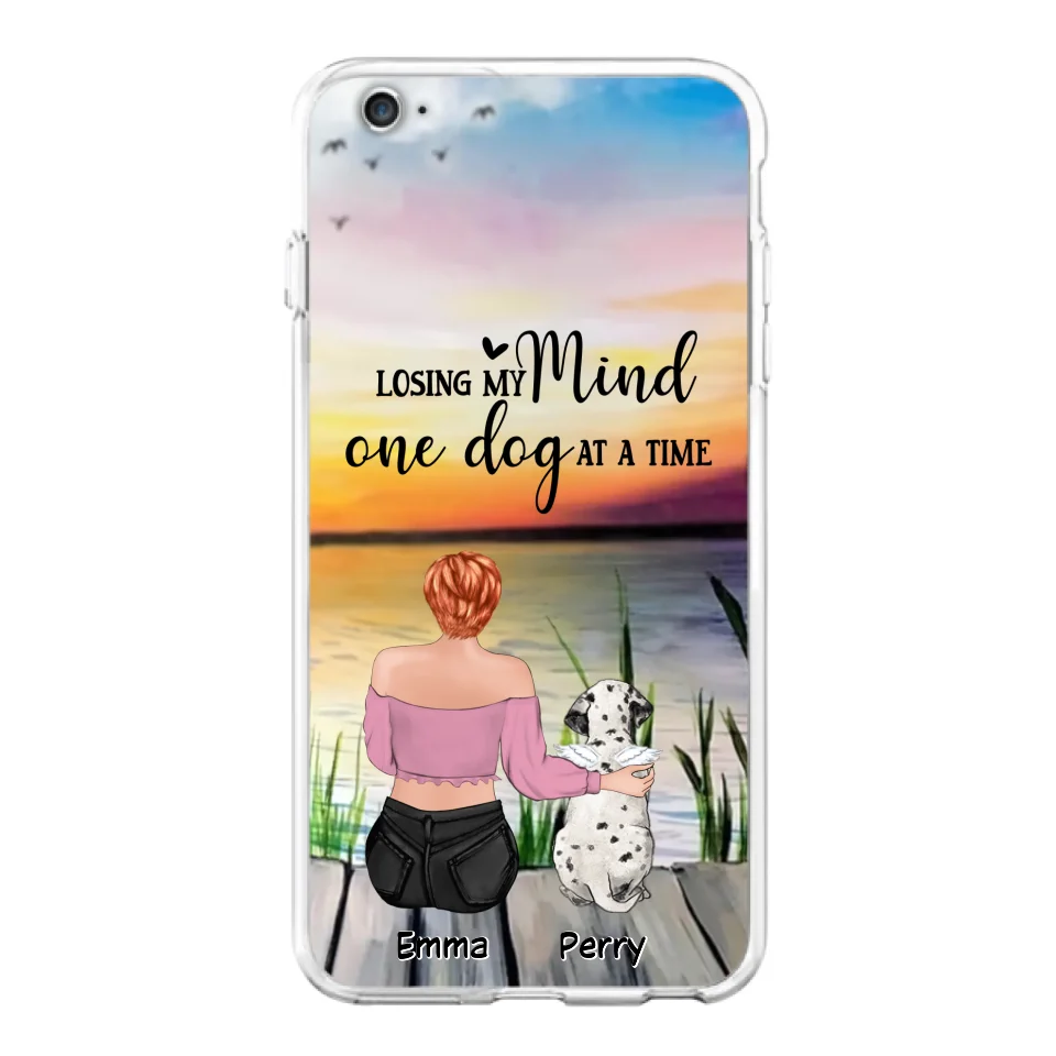 Custom Personalized Pet Mom/Dad Phone Case For iPhone/ Samsung - Gift Idea For Pet Owner With Up To 5 Cats/ Dogs - Losing My Mind One Dog At A Time