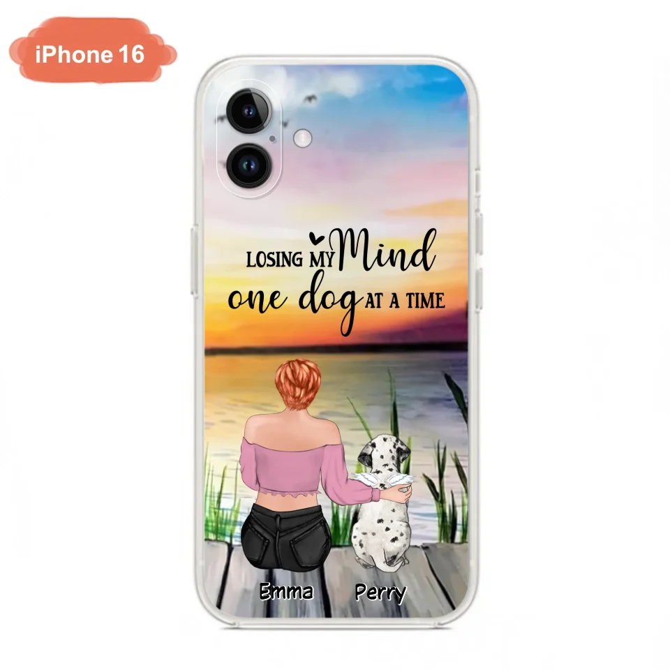 Custom Personalized Pet Mom/Dad Phone Case For iPhone/ Samsung - Gift Idea For Pet Owner With Up To 5 Cats/ Dogs - Losing My Mind One Dog At A Time