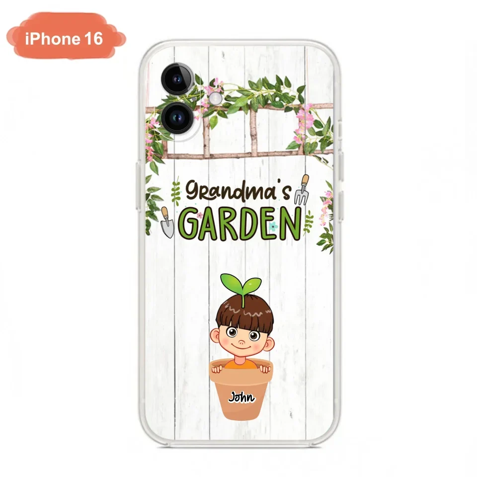Custom Personalized Grandma's Garden Phone Case - Gift Idea For Grandma/ Mother's Day Gift - Up to 10 Kids - Case For iPhone And Samsung