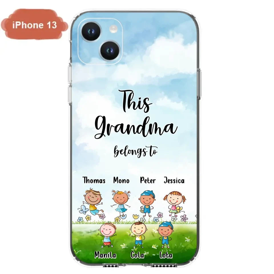 Custom Personalized Grandma Phone Case - Gift Idea For Grandma/Mother's Day - Upto 7 Kids - This Grandma Belongs To - Case For iPhone & Samsung