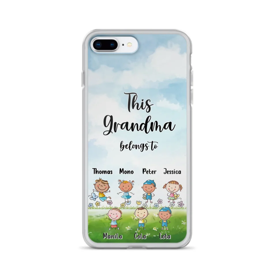 Custom Personalized Grandma Phone Case - Gift Idea For Grandma/Mother's Day - Upto 7 Kids - This Grandma Belongs To - Case For iPhone & Samsung