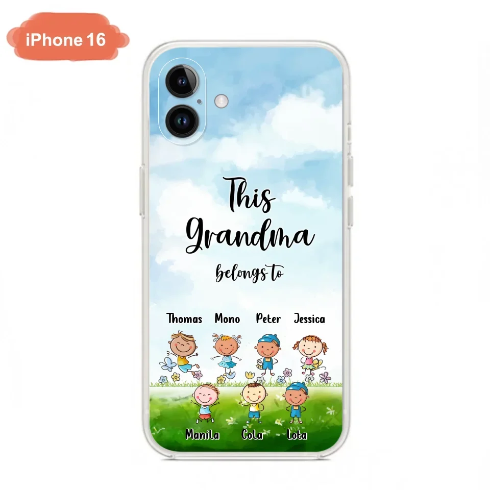 Custom Personalized Grandma Phone Case - Gift Idea For Grandma/Mother's Day - Upto 7 Kids - This Grandma Belongs To - Case For iPhone & Samsung