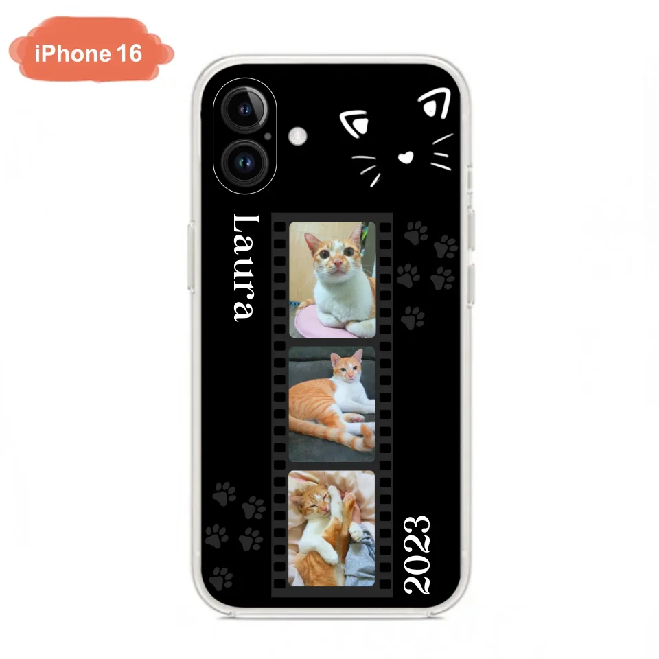 Custom Personalized Pet Photo Film iPhone/Samsung Phone Case - Gift for Cat Lovers/Birthday Gift