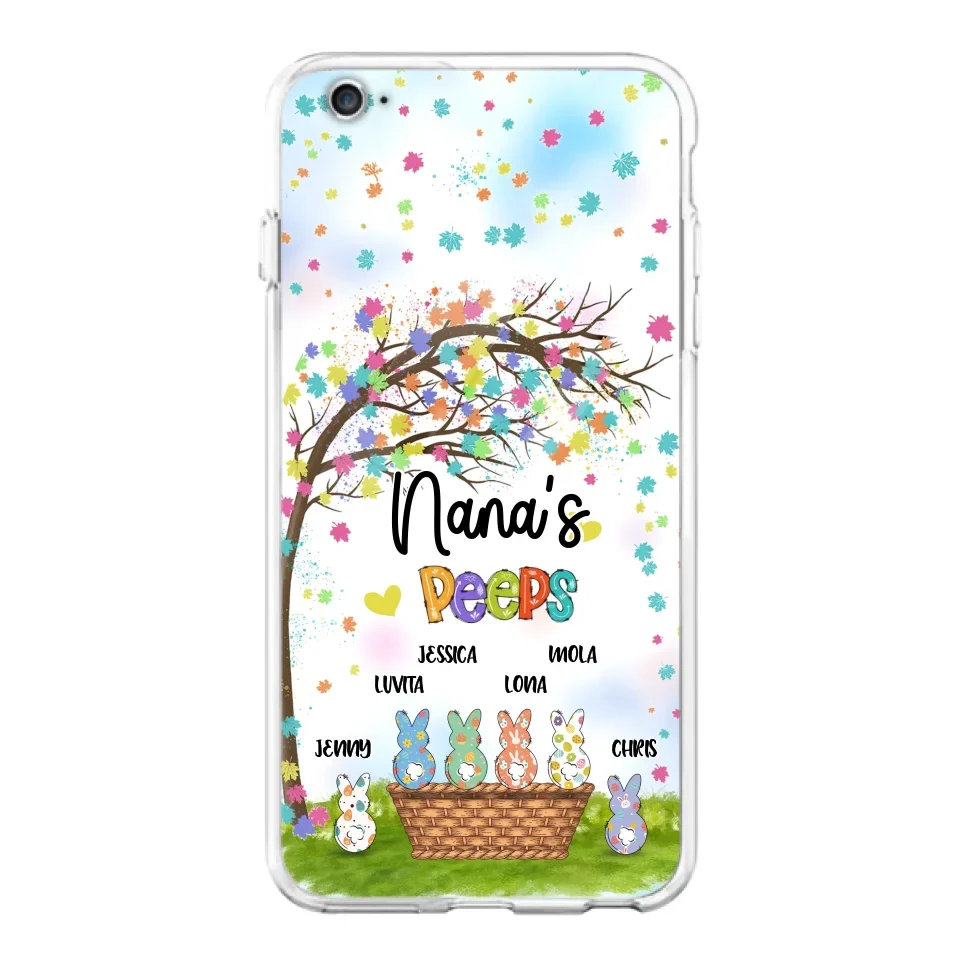 Custom Personalized Nana's Peeps Phone Case- Gift Idea For Easter Day - Upto 6 Bunnies - Nana's Peeps - Cases For iPhone & Samsung