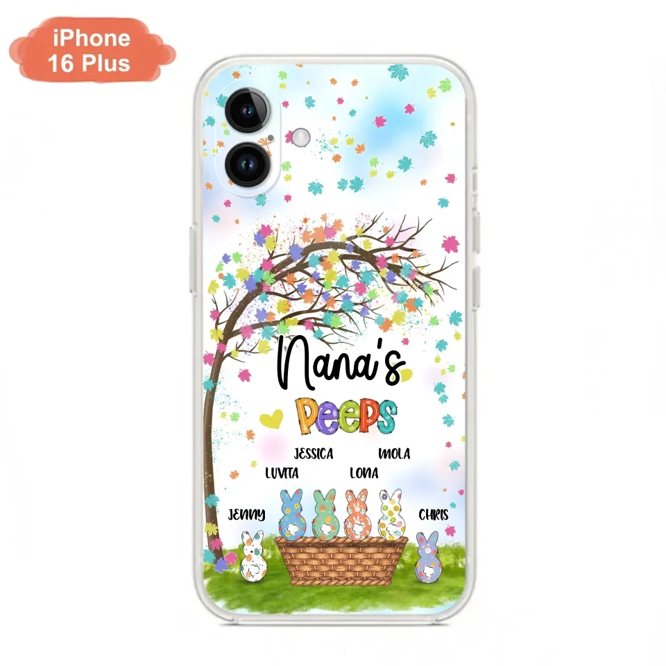 Custom Personalized Nana's Peeps Phone Case- Gift Idea For Easter Day - Upto 6 Bunnies - Nana's Peeps - Cases For iPhone & Samsung