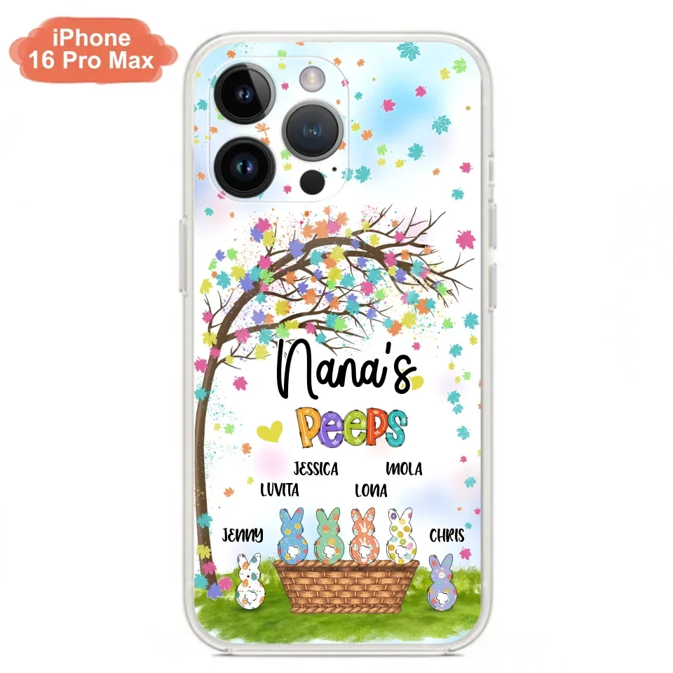 Custom Personalized Nana's Peeps Phone Case- Gift Idea For Easter Day - Upto 6 Bunnies - Nana's Peeps - Cases For iPhone & Samsung