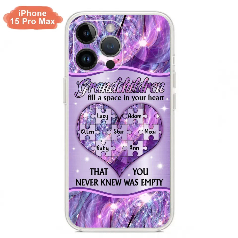 Custom Personalized Grandchildren Phone Case - Upto 7 Kids - Mother's Day Gift Idea For Grandma - Grandchildren Fill A Space In Your Heart That You Never Knew Was Empty - Case For iPhone And Samsung