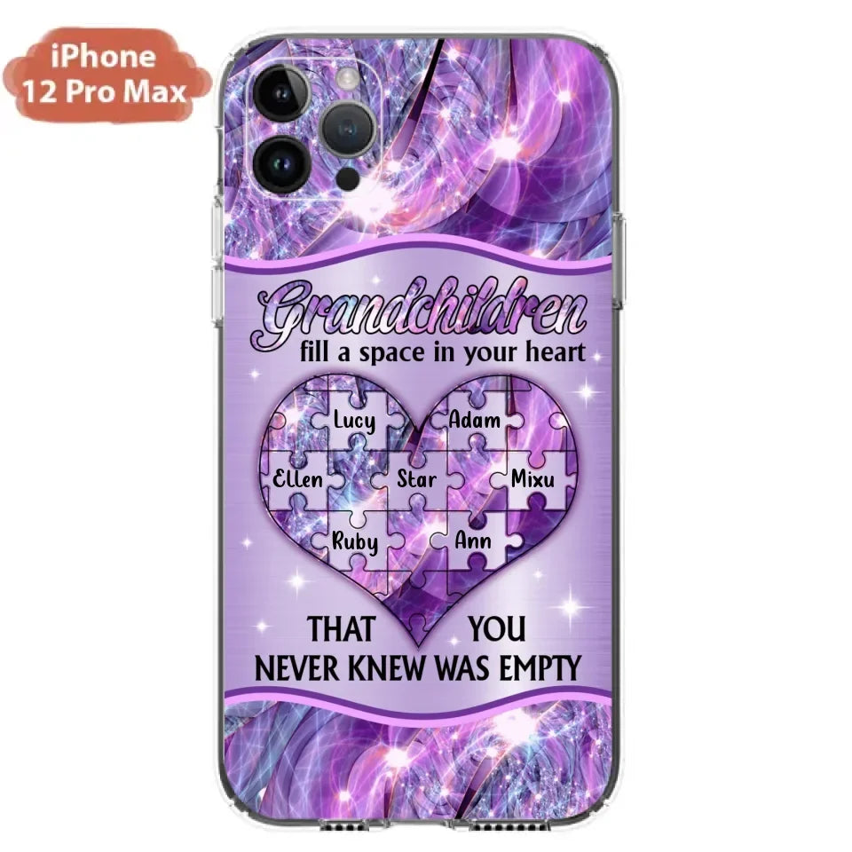 Custom Personalized Grandchildren Phone Case - Upto 7 Kids - Mother's Day Gift Idea For Grandma - Grandchildren Fill A Space In Your Heart That You Never Knew Was Empty - Case For iPhone And Samsung