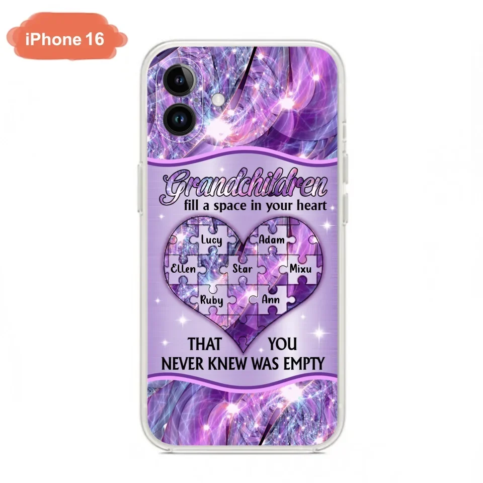 Custom Personalized Grandchildren Phone Case - Upto 7 Kids - Mother's Day Gift Idea For Grandma - Grandchildren Fill A Space In Your Heart That You Never Knew Was Empty - Case For iPhone And Samsung