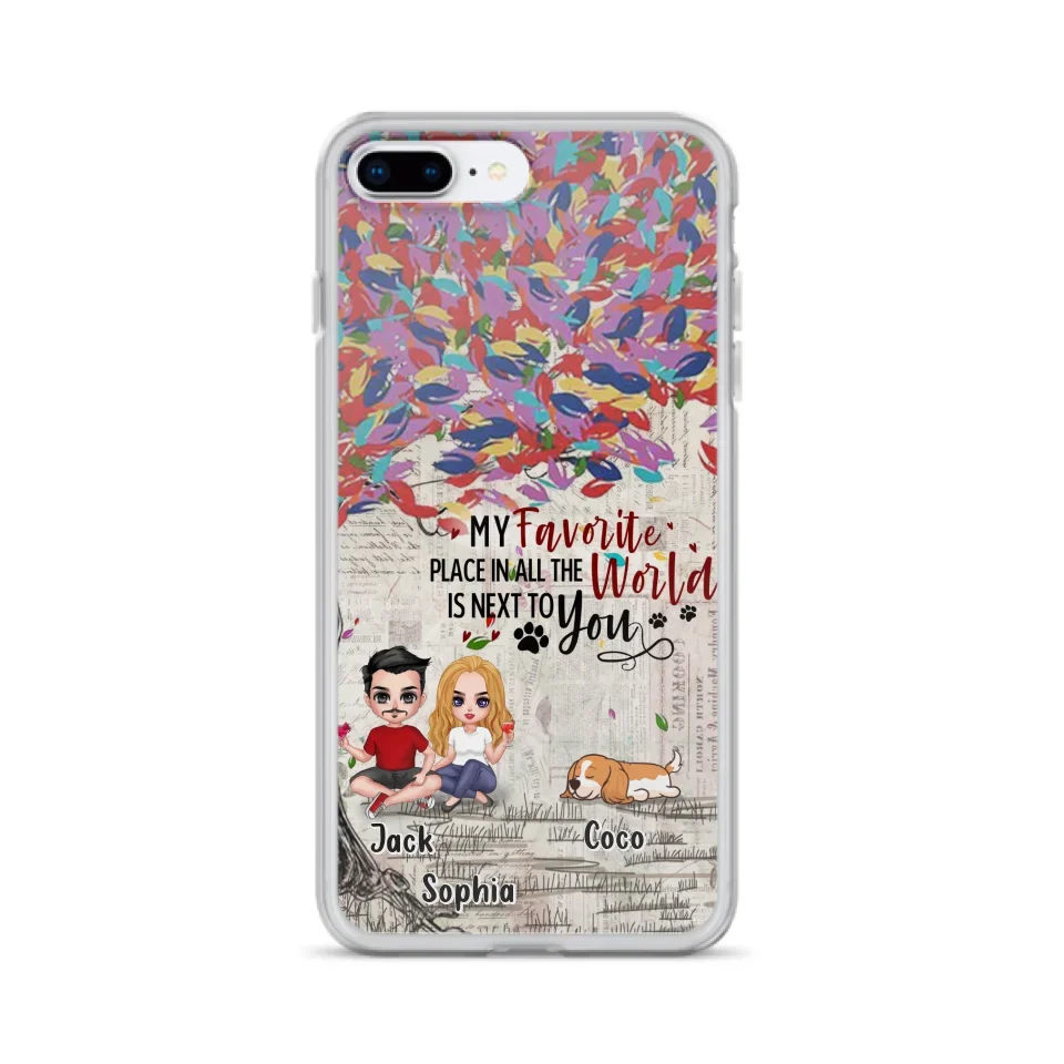 Custom Personalized Couple And Dogs Phone Case - Up to 3 Dogs - Best Gift For Dog Lovers - You And Me & The Dogs - Case For iPhone/Samsung