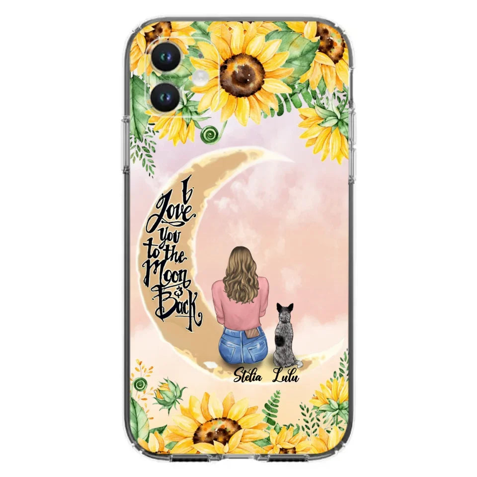 Custom Phone Case For Dog Lovers - Best Gift With Personalized Dogs - I Love You To The Moon and Back