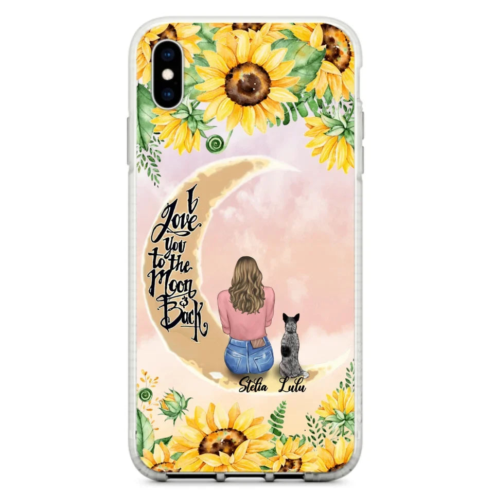 Custom Phone Case For Dog Lovers - Best Gift With Personalized Dogs - I Love You To The Moon and Back