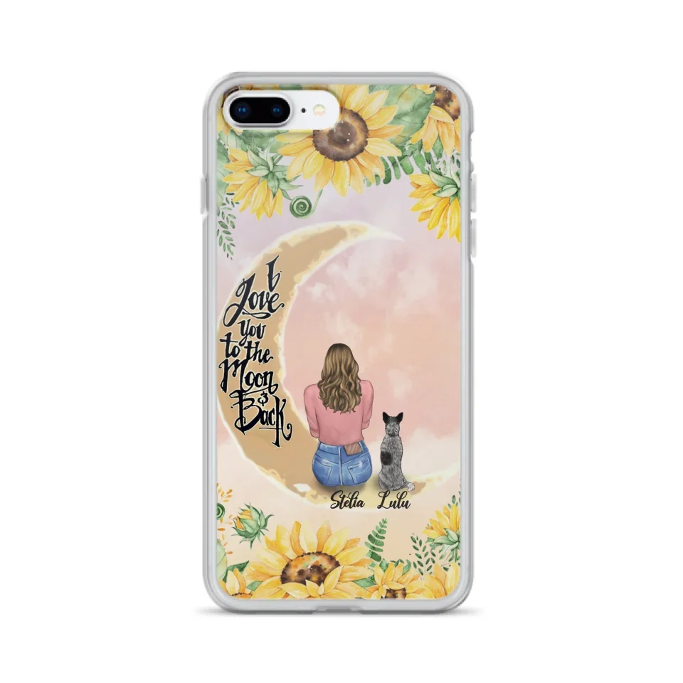 Custom Phone Case For Dog Lovers - Best Gift With Personalized Dogs - I Love You To The Moon and Back