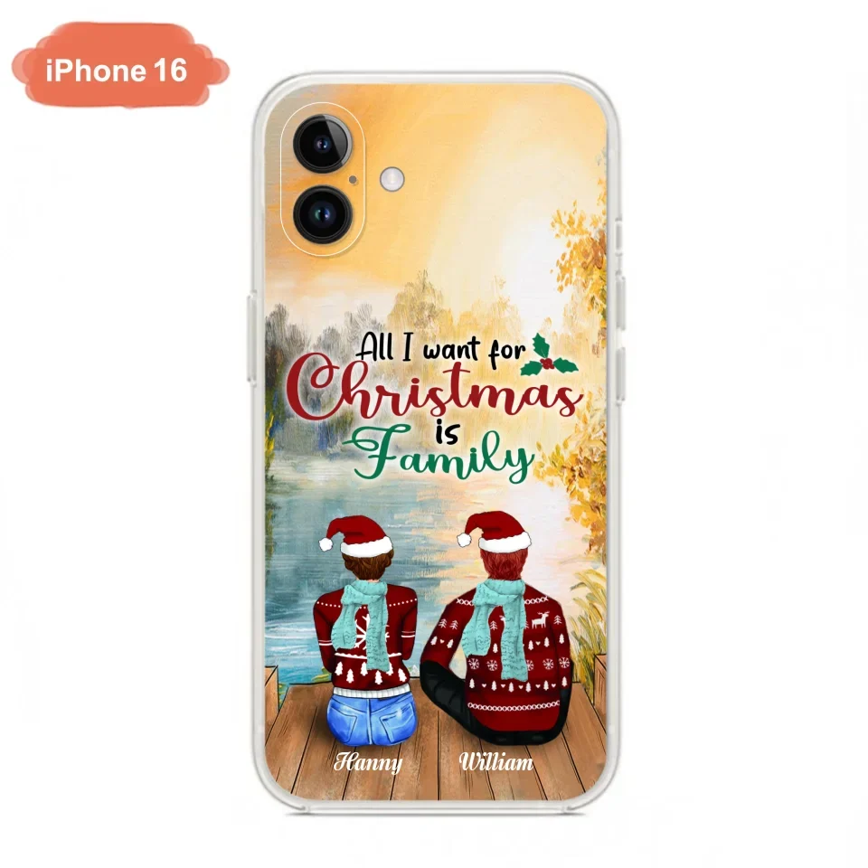Custom Personalized Family Phone Case - Couple/ Parents With Upto 3 Kids, 3 Pets - Gift For Family - Case For iPhone And Samsung