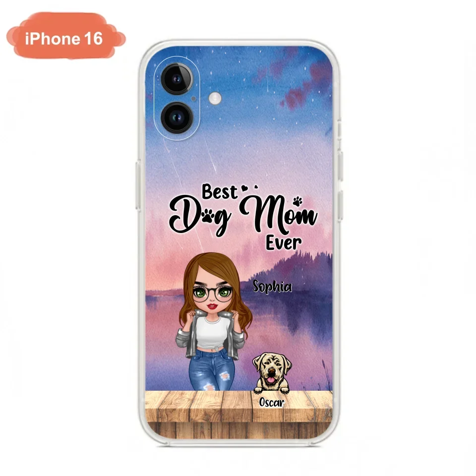 Personalized Dog Mom Chibi Front Phone Case - Gifts For Dog Lover With Up to 4 Dogs - Best Dog Mom Ever - Case For iPhone And Samsung