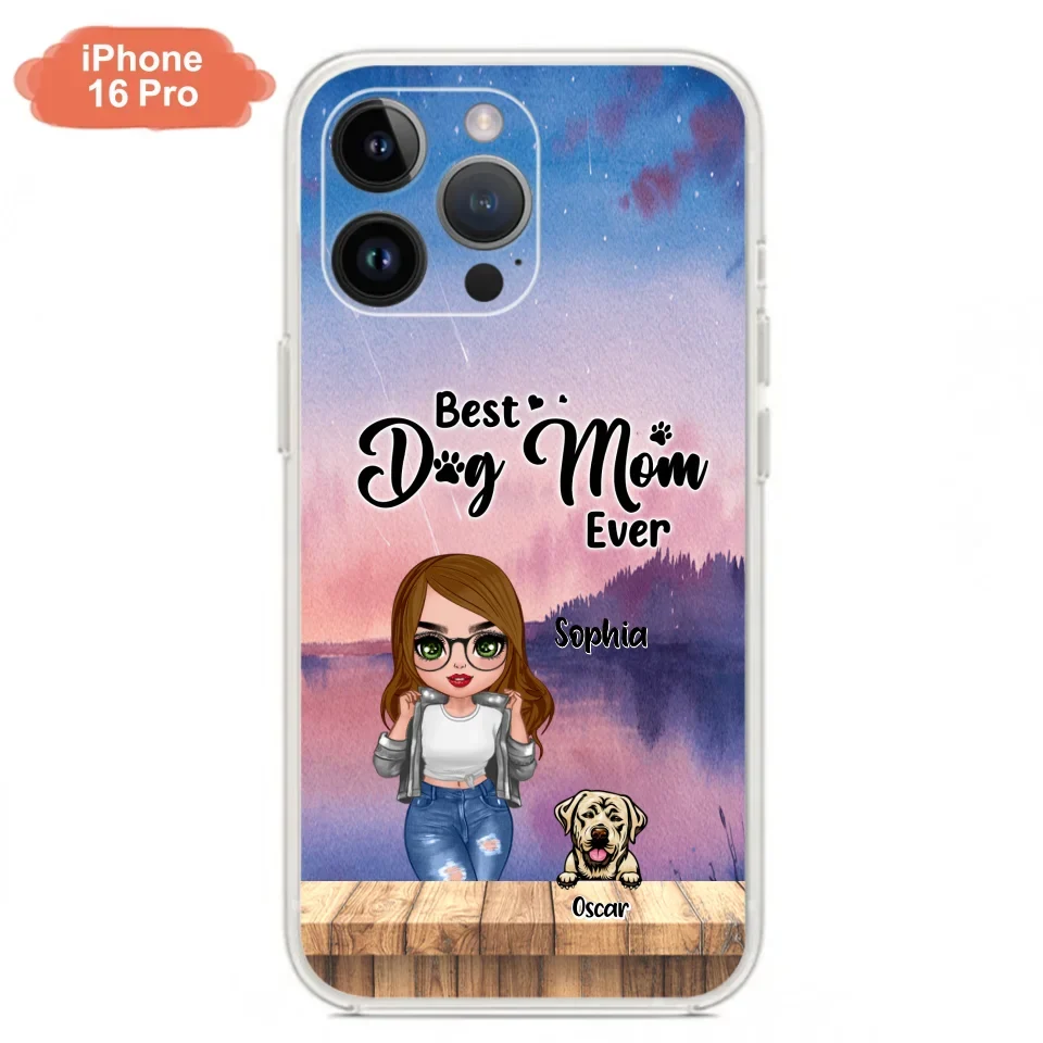 Personalized Dog Mom Chibi Front Phone Case - Gifts For Dog Lover With Up to 4 Dogs - Best Dog Mom Ever - Case For iPhone And Samsung