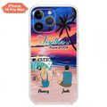 Personalized Beach Camping Phone Case - Gifts For Camping/Dog/Cat Lover With Up to 3 Kids And 3 Pets - This Is Our Happy Place - Case For iPhone And Samsung