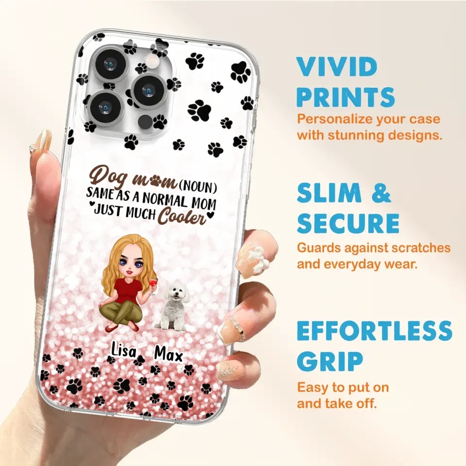 Custom Personalized Dog Mom Phone Case - Upto 6 Dogs - Best Gift For Dog Lover - Crazy Dog Mom - Case For iPhone/Samsung
