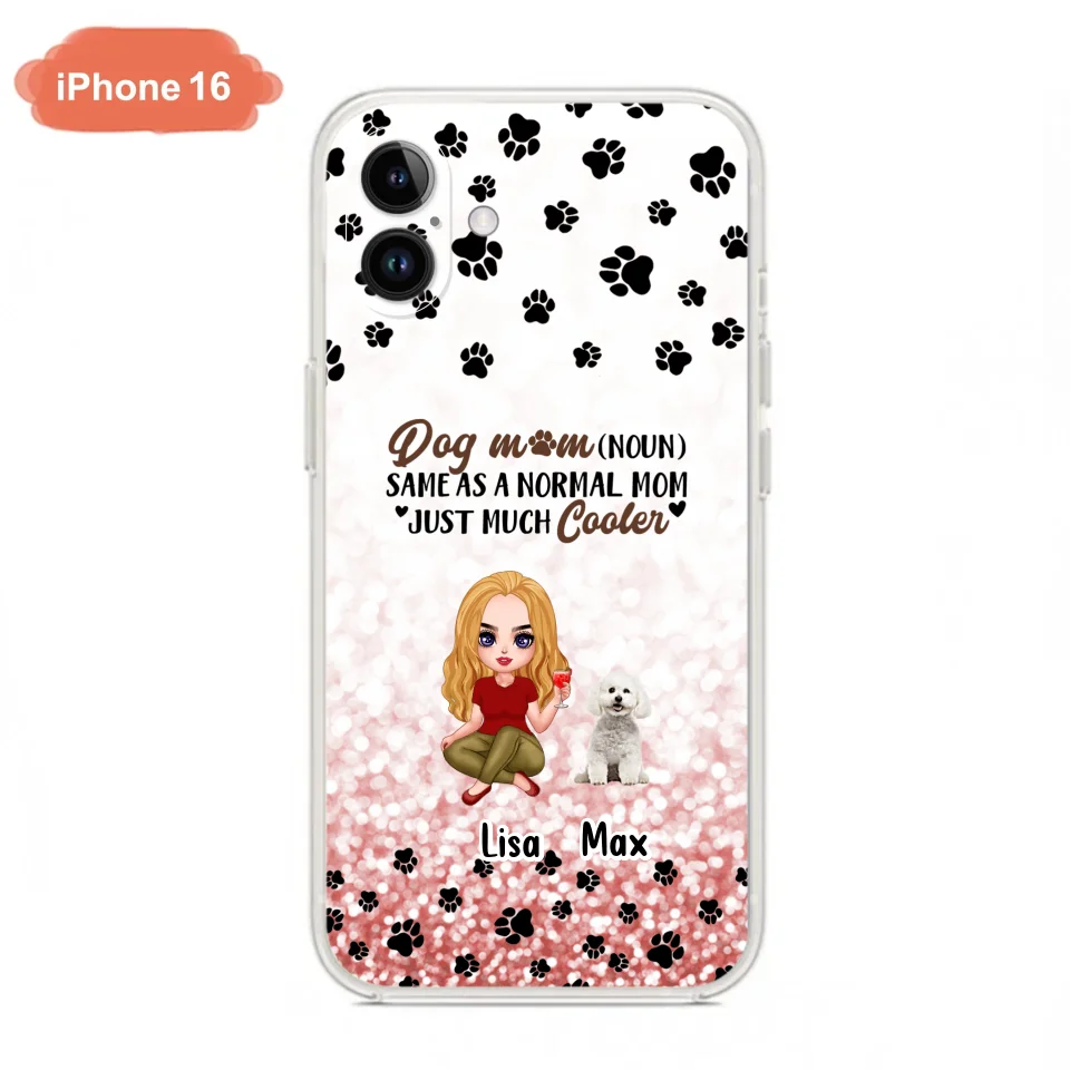 Custom Personalized Dog Mom Phone Case - Upto 6 Dogs - Best Gift For Dog Lover - Crazy Dog Mom - Case For iPhone/Samsung