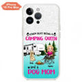 Custom Personalized Dog Camping Queen Phone Case - Upto 4 Dogs - Gift Idea For Dog Lovers/ Mother's Day - Kinda Busy Being A Camping Queen And A Dog Mom - Case For iPhone And Samsung